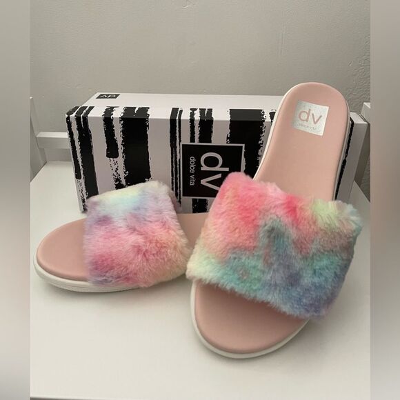 DV by Dolce Vita DV DOLCE VITA Faux Fur Slide Sandal - Picture 1 of 5